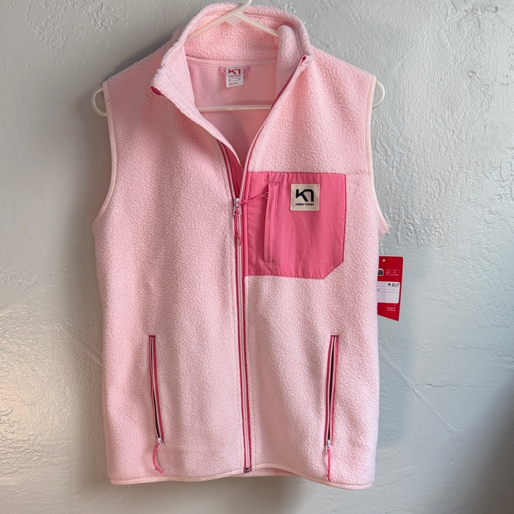 Kari Traa Pink Rothe Fleece Vest with Zip Pockets, NWT, Medium